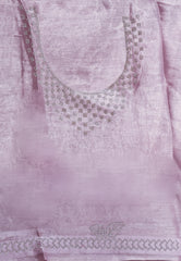 Mauve Tissue Embroidery Saree with Blouse Piece