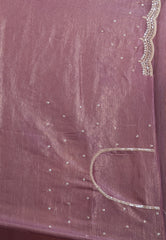 Mauve Tissue with Sequin Embroidery work Saree with Blouse Piece