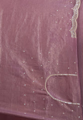 Mauve Tissue with Sequin Embroidery work Saree with Blouse Piece