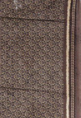 Brown Tussar Silk with Ajrakh Print saree with Blouse Piece