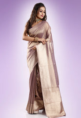 Mauve Tissue Silk Saree with Blouse Piece