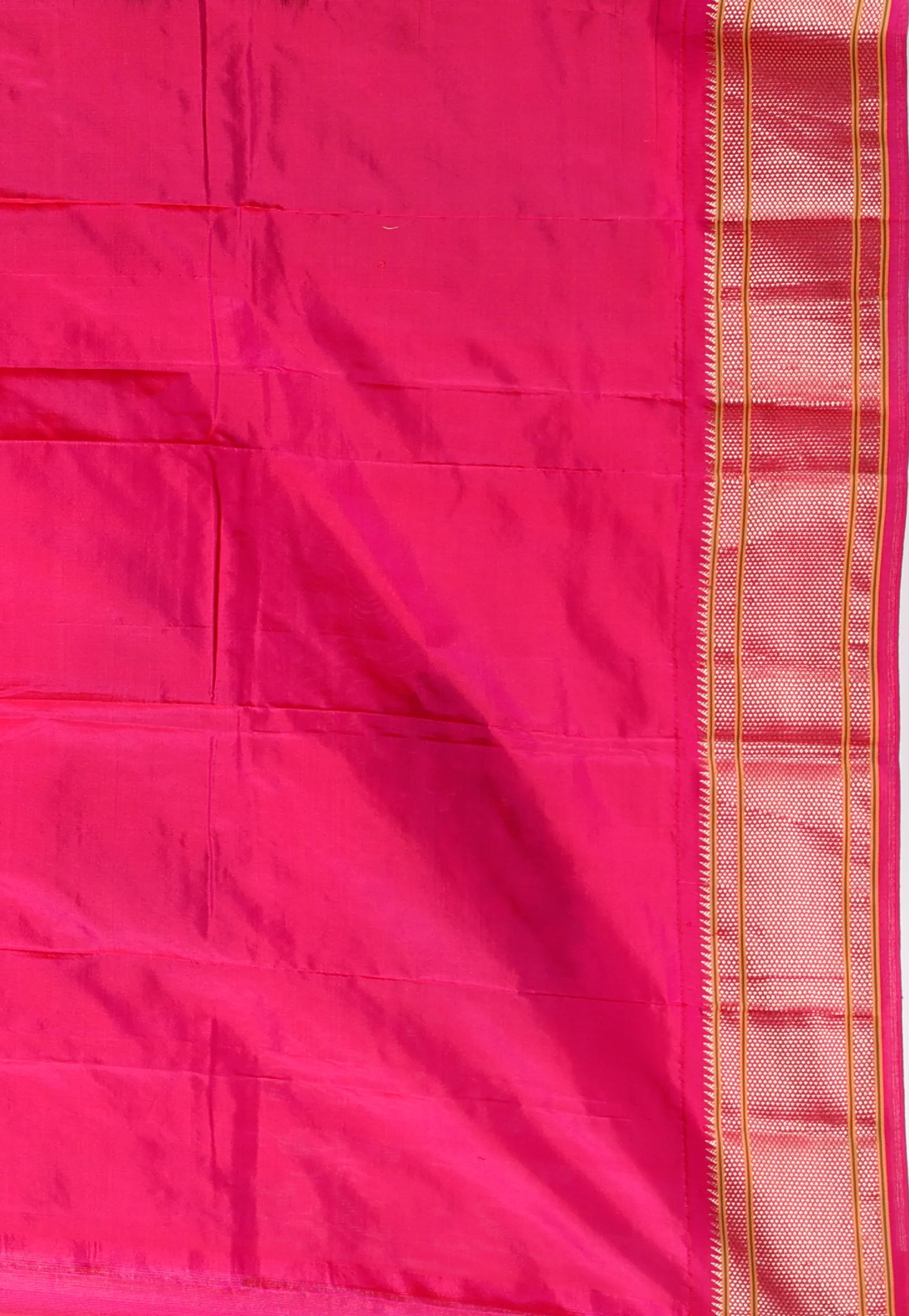 Rama Green with Rani Border Paithani Pure Silk Saree With Blouse Piece