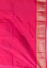 Rama Green with Rani Border Paithani Pure Silk Saree With Blouse Piece