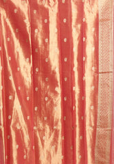 Pink Tissue Kanjivaram Silk Saree With Blouse Piece
