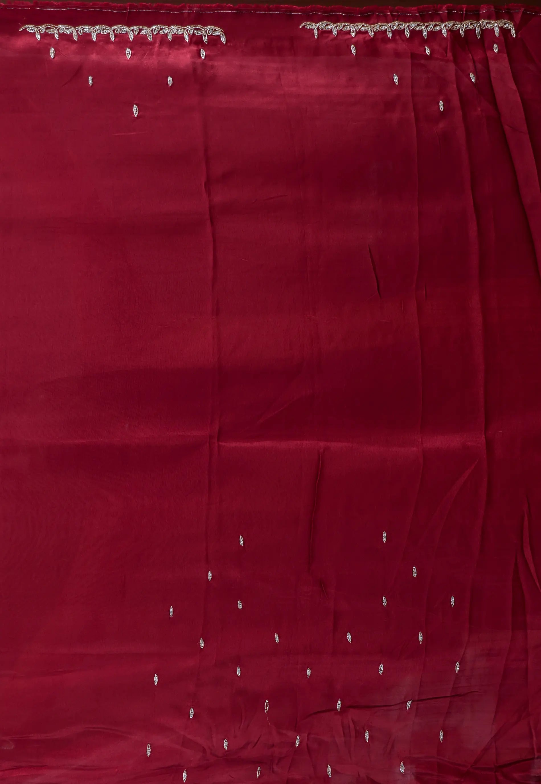 Onion Pink Tissue  Embroidery Saree with Blouse Piece