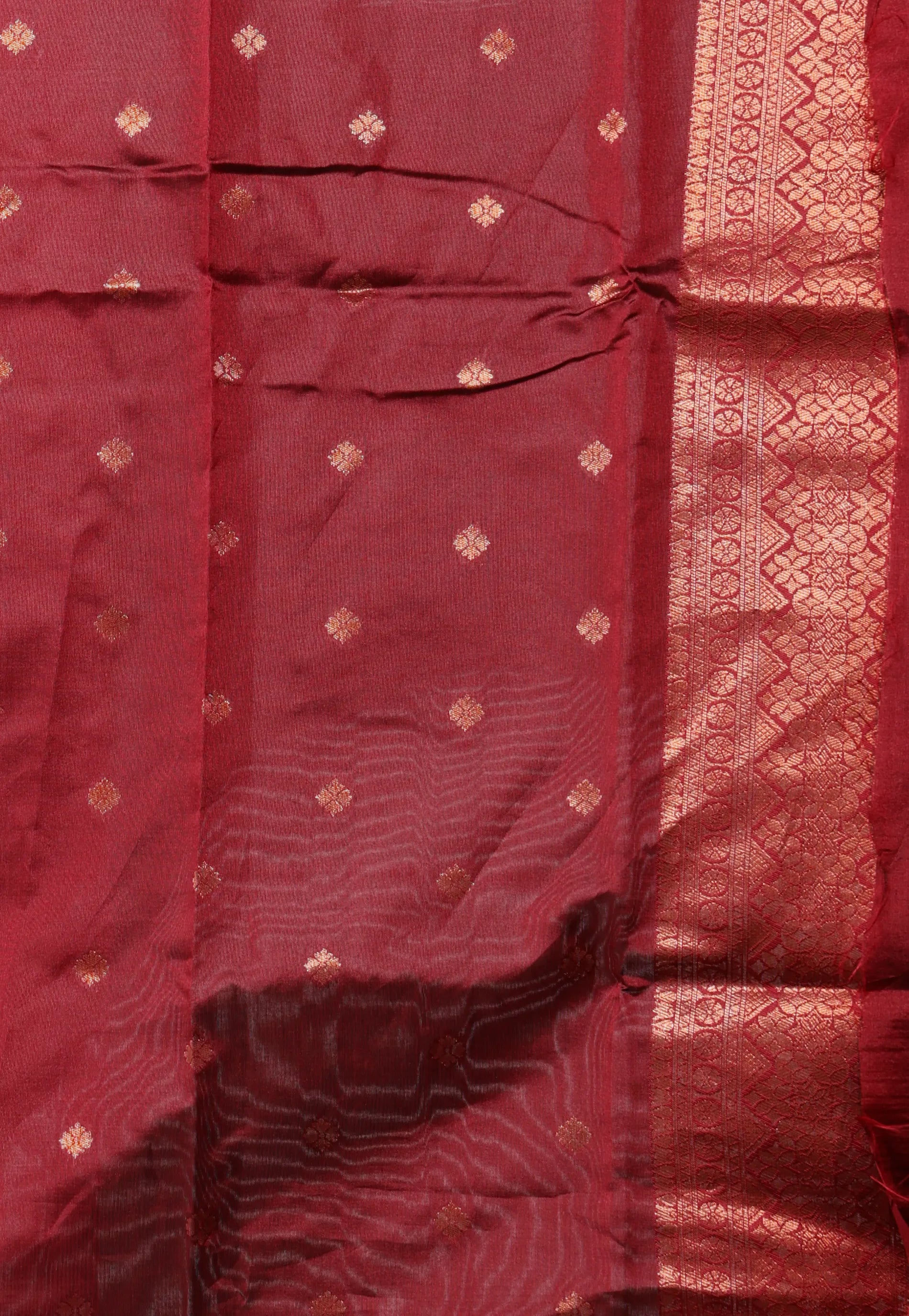 Bottle Green with Maroon Border Kanjivaram Silk Saree With Blouse Piece