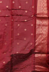 Bottle Green with Maroon Border Kanjivaram Silk Saree With Blouse Piece