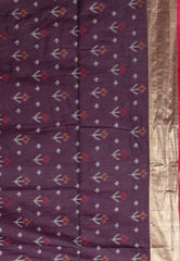 Bottle Green Ikkat Silk Saree With Blouse Piece