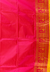Yellow with Red Border Baluchari Silk Saree with Blouse Piece