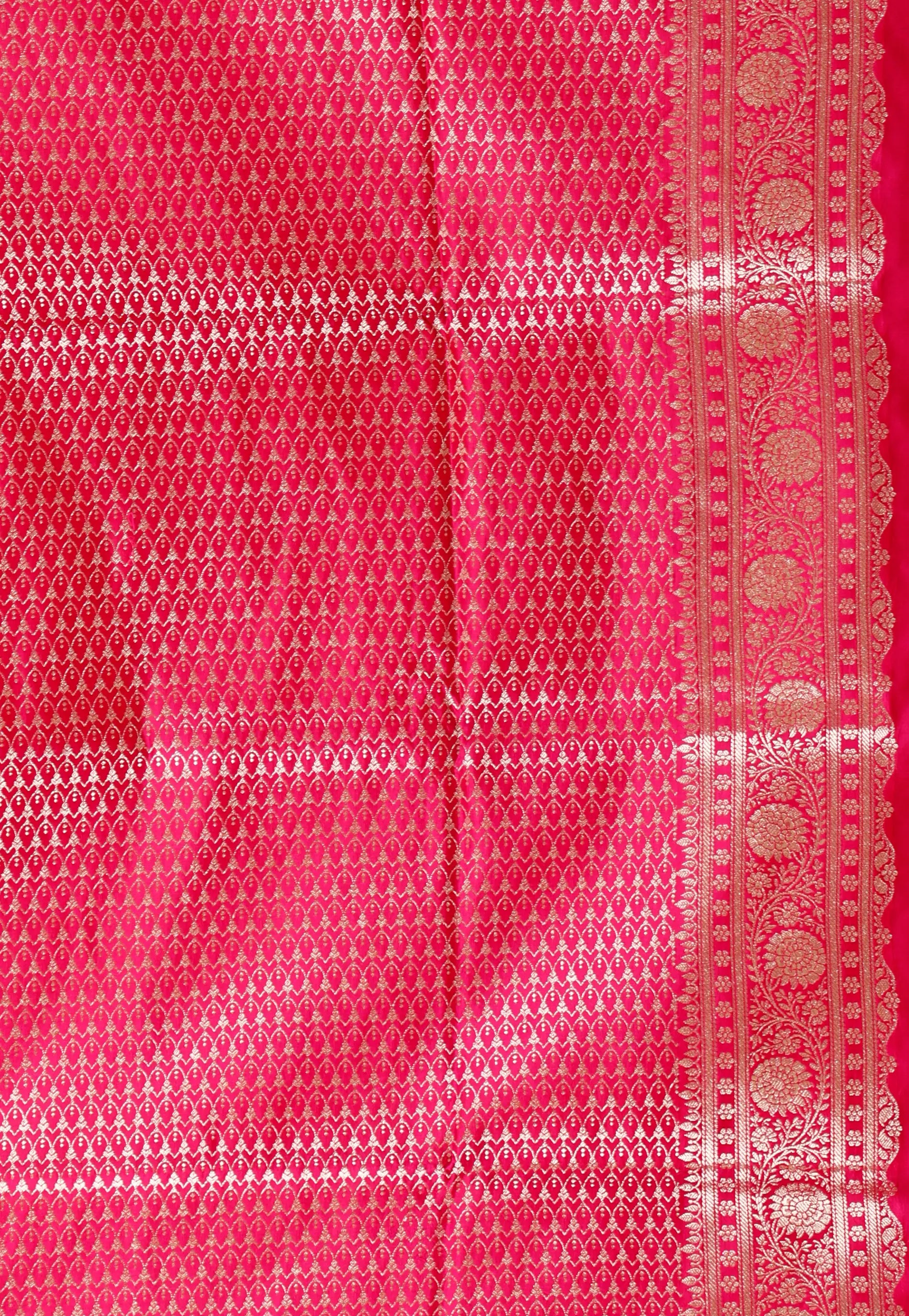Royal Blue with Rani Border Wedding Benarasi Silk Saree With Blouse Piece