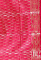 Royal Blue with Rani Border Wedding Benarasi Silk Saree With Blouse Piece