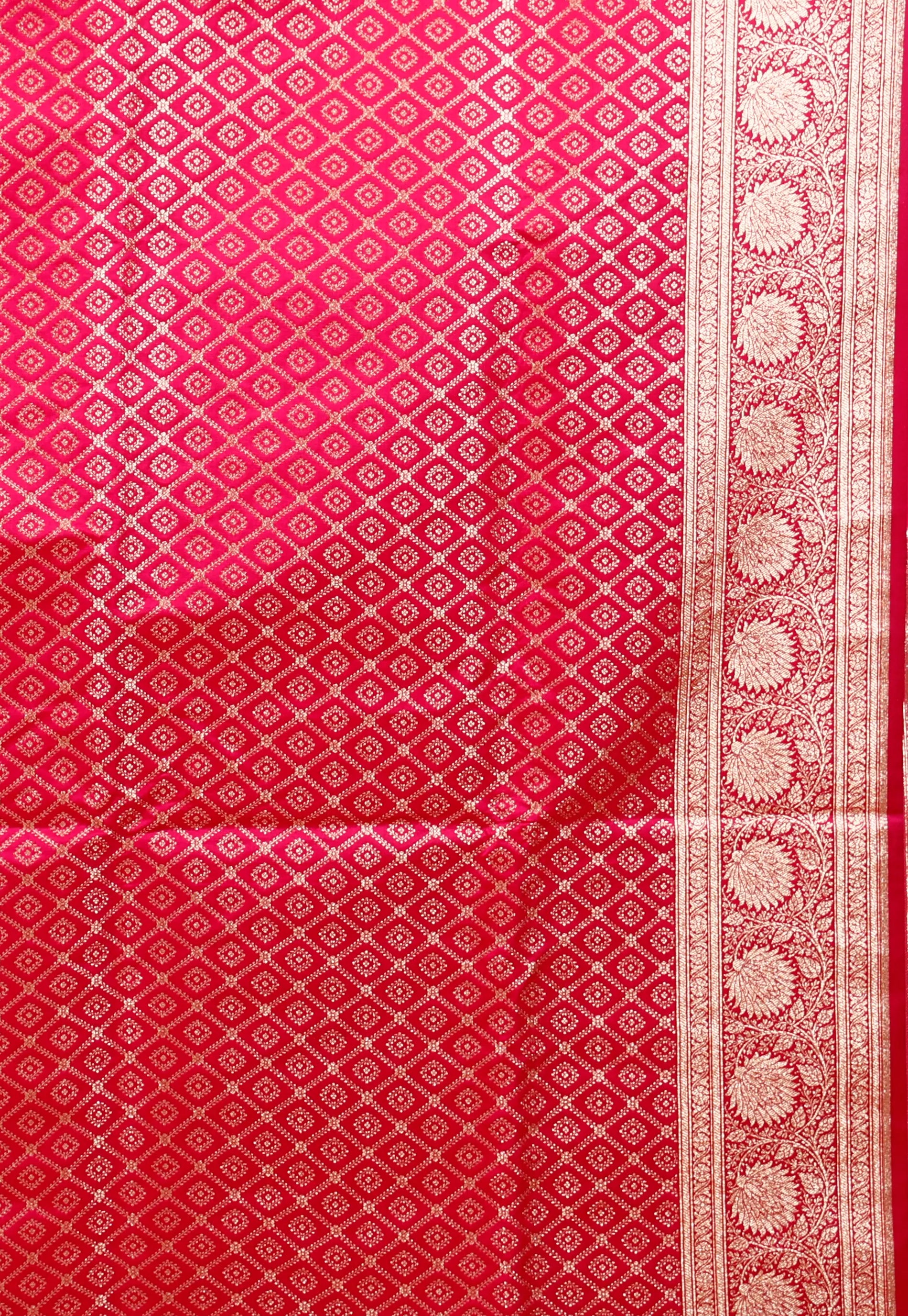 Pink Pastel Banarasi Silk Saree With Blouse Piece