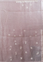 Grey Tissue Embroidery Saree with Blouse Piece