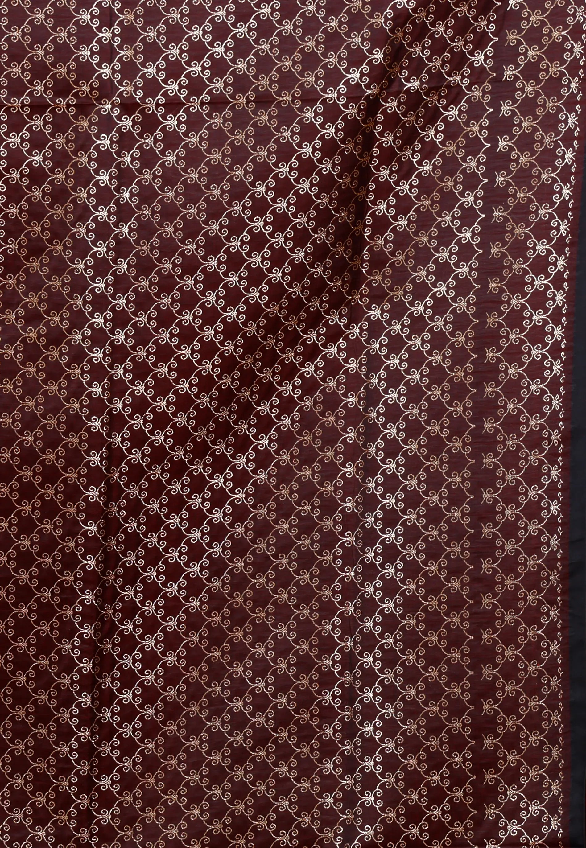 Dark Maroon Wedding Banarasi Silk Saree with Blouse Piece