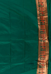 Bottle Green Baluchari Silk Saree with Blouse Piece
