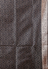 Black Wedding Banarasi Silk Saree with Blouse Piece