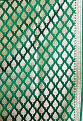 Bottle Green Wedding Banarasi Silk Saree with Blouse Piece