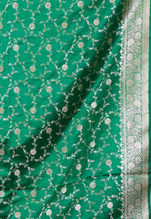 Sea Green Pastel Benarasi Saree With Blouse Piece