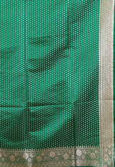 Sea Green Pastel Benarasi Saree With Blouse Piece