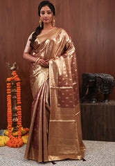 Golden Tissue Silk Saree with Blouse Piece