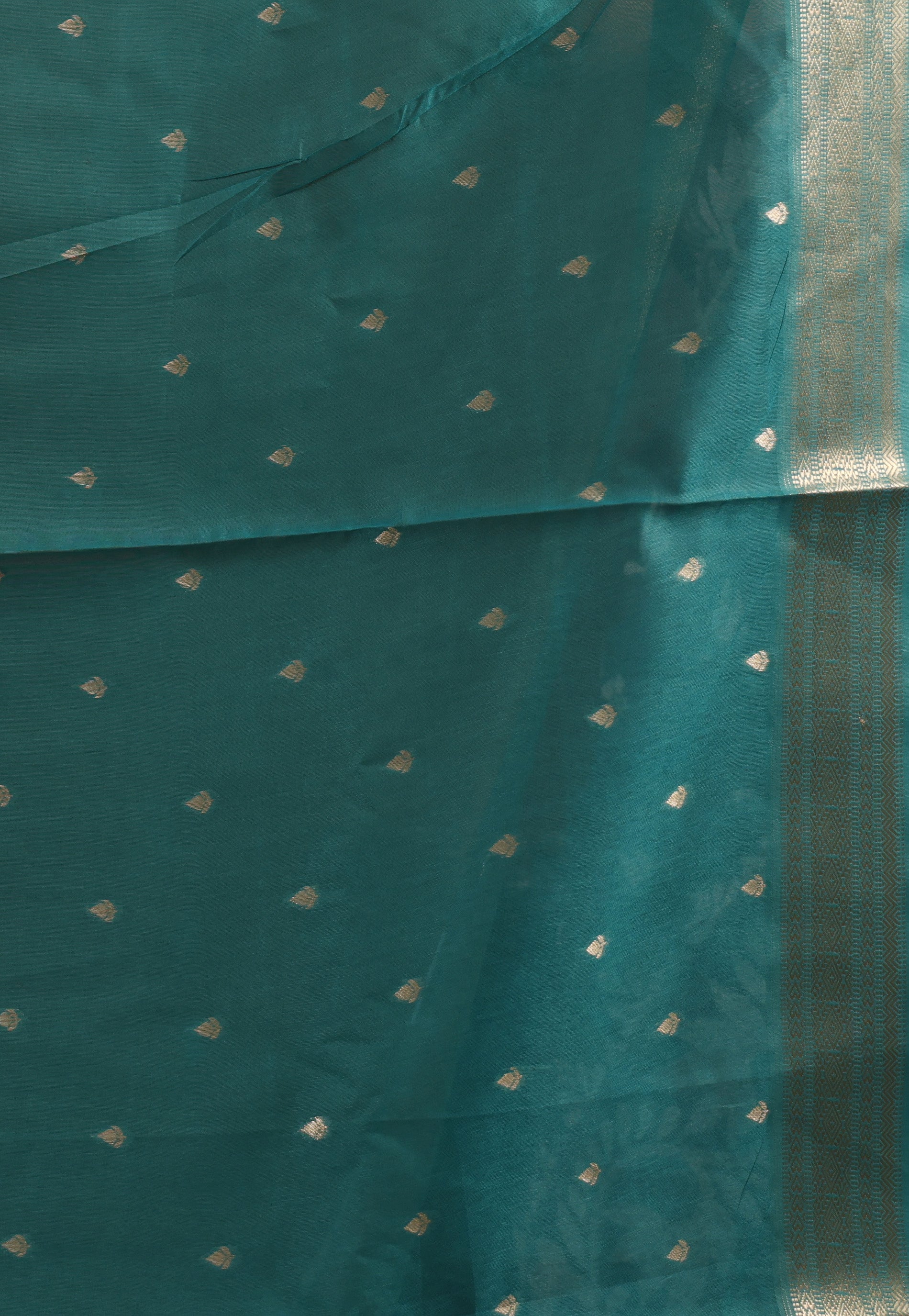 Mehendi Green with Rama Green Border Tissue Silk Saree with Blouse Piece