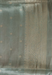 Sage Green Tissue Silk Saree with Blouse Piece
