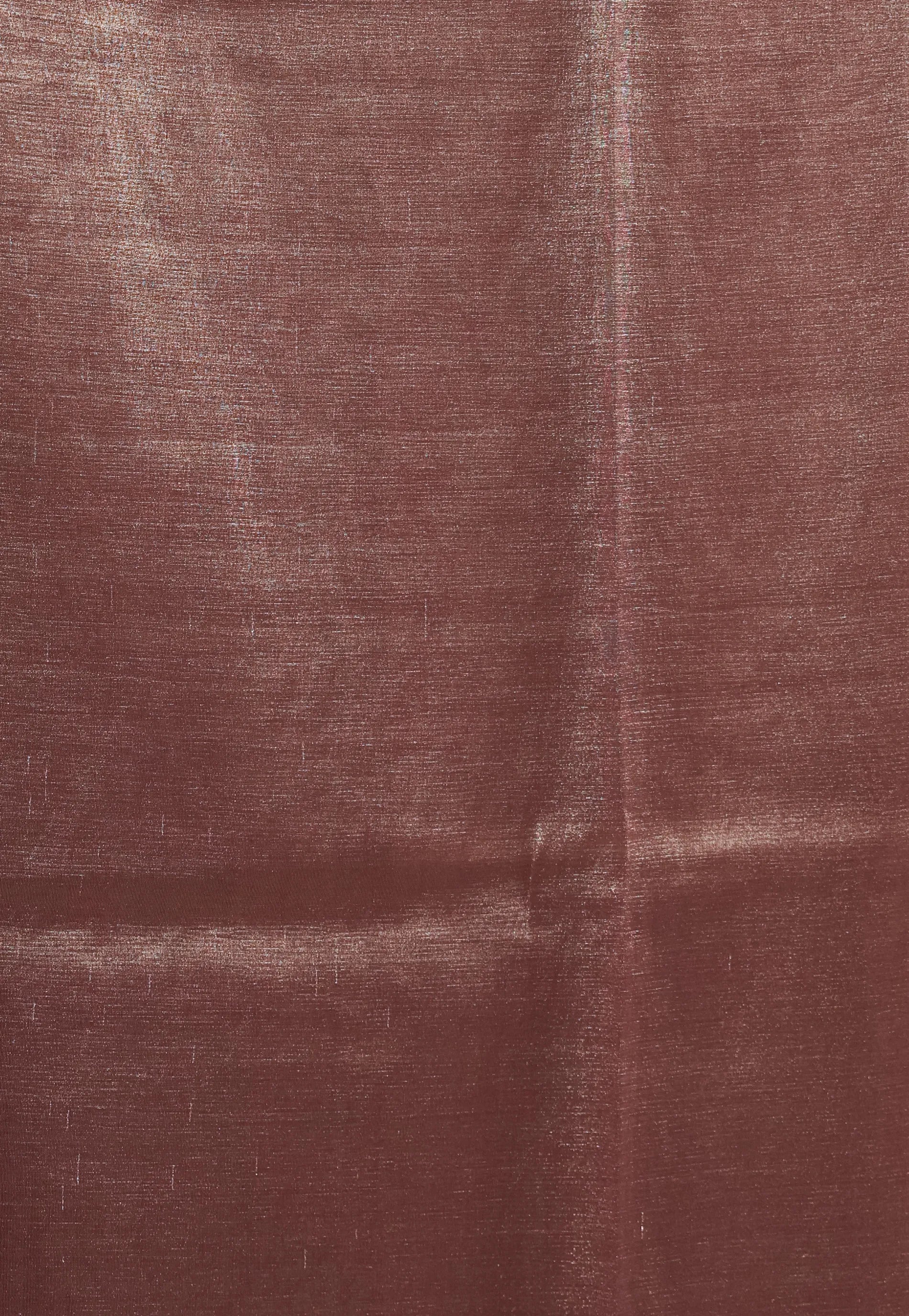 Copper Tissue with Resham Embroidery Border Saree with Blouse Piece