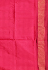 Yellow with Ganga-Jamuna Border (Navy blue and Rani Pink) Handloom Ikkat Saree With Blouse Piece