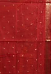 Rust Tissue Silk Saree With Blouse Piece