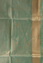 Sea Green Tissue Silk Saree With Blouse Piece