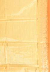 Maroon with Golden Yellow Border Tissue Silk Saree With Blouse Piece