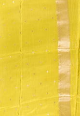 Lemon Yellow Mashru Silk Saree with Blouse Piece - Adi Akshoy & Co.