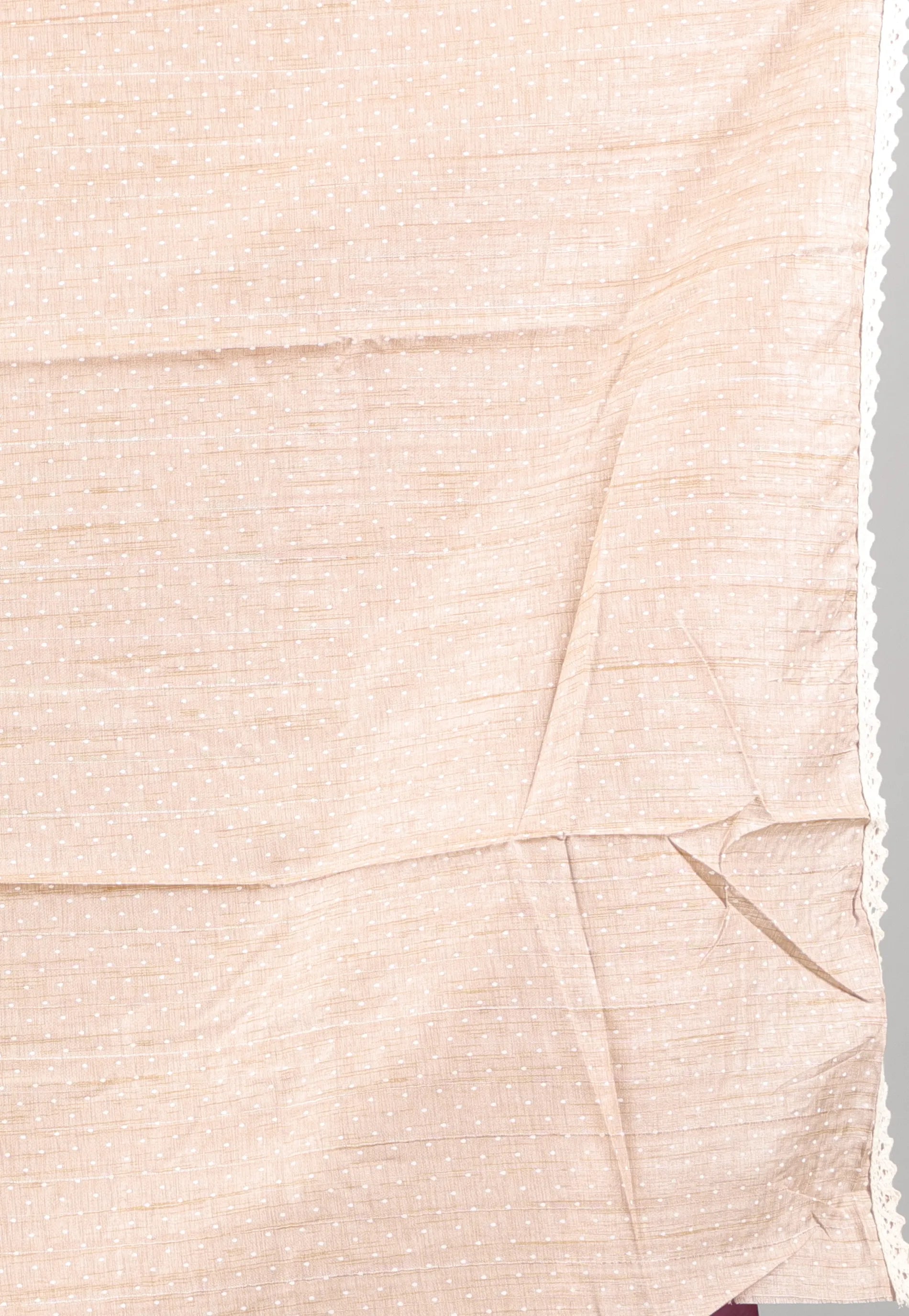 Beige Tussar Silk with Blouse Piece - Adi Akshoy & Co.