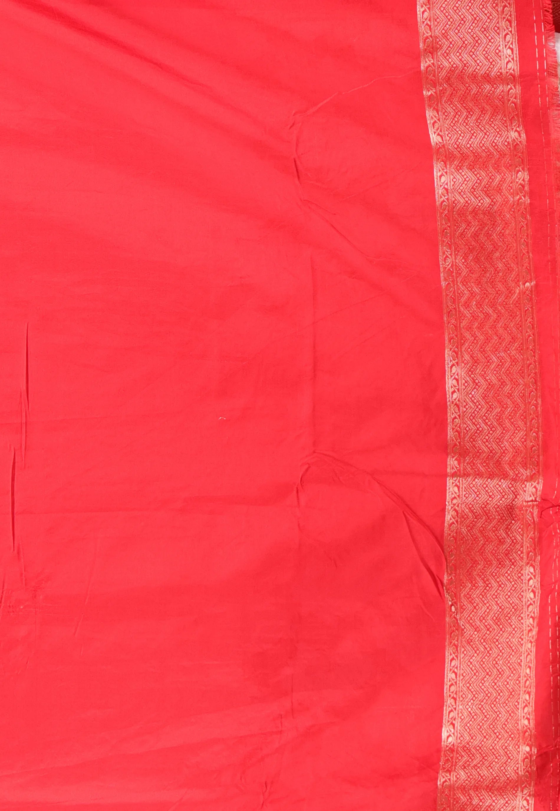 Off White with Red Border Tussar Silk with Blouse Piece - Adi Akshoy & Co.
