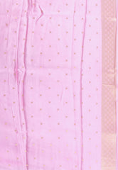 Floral Pink Mashru Silk Saree with Blouse Piece