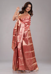 Red with Golden Zari work Kanjivaram with Blouse Piece