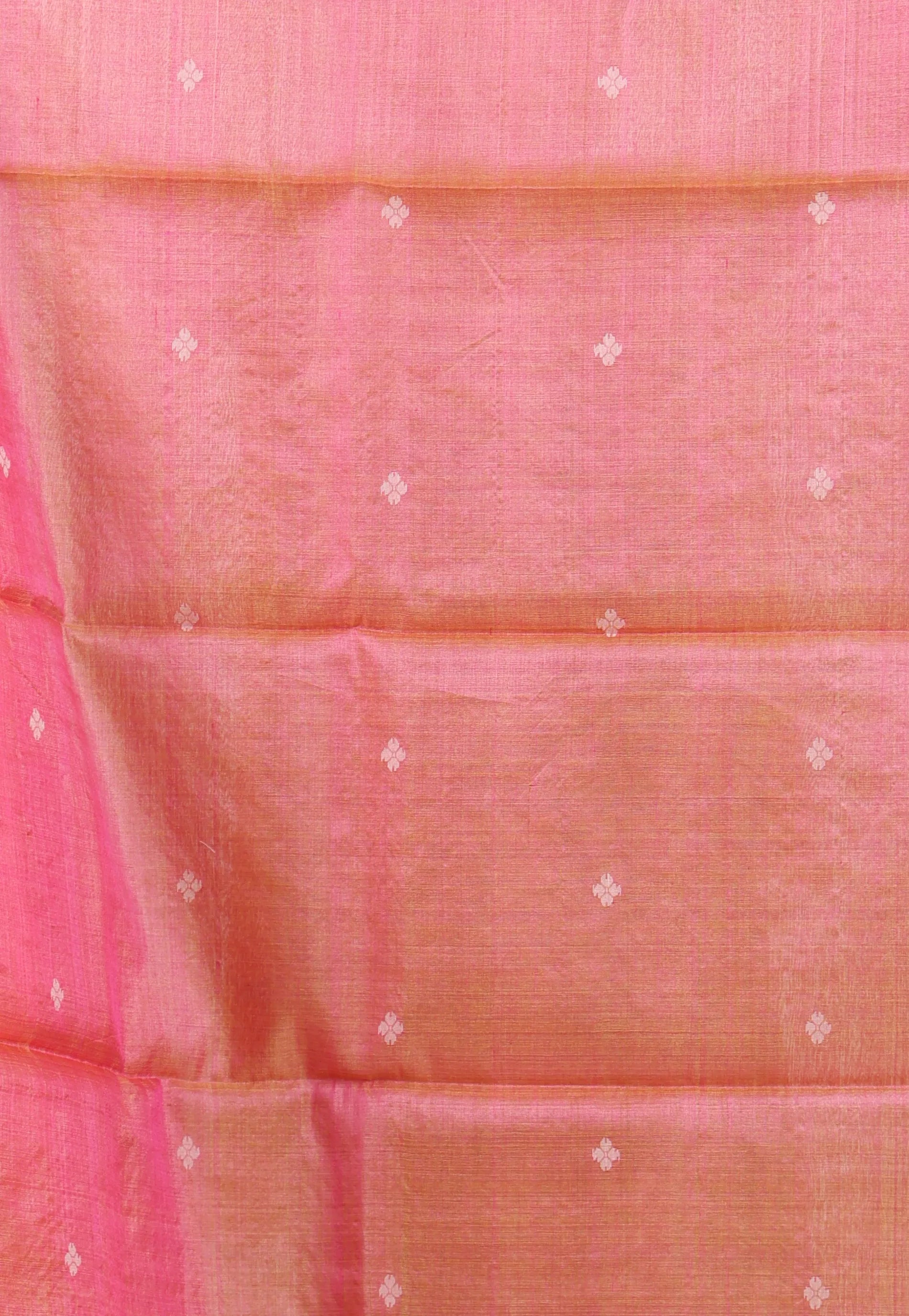Rust Colour Dhakai Jamdani Pure Tussar Silk Saree with Blouse Piece