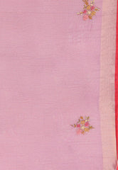 Onion Pink Kantha Silk Saree With Blouse Piece - Adi Akshoy & Co.
