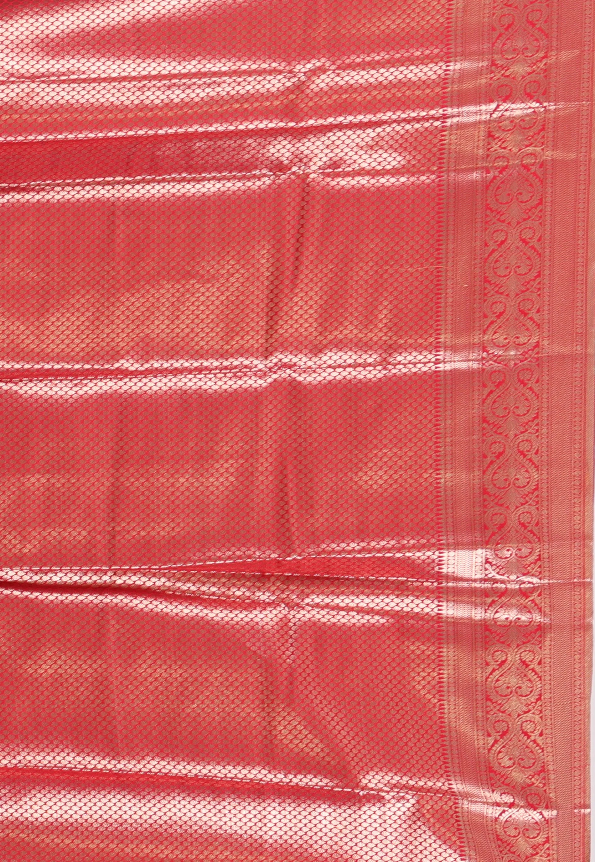 Red Kanjivaram Silk Saree With Blouse Piece - Adi Akshoy & Co.