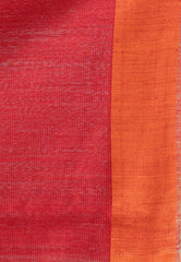 Red Kora Handloom Pure Silk Saree With Blouse Piece