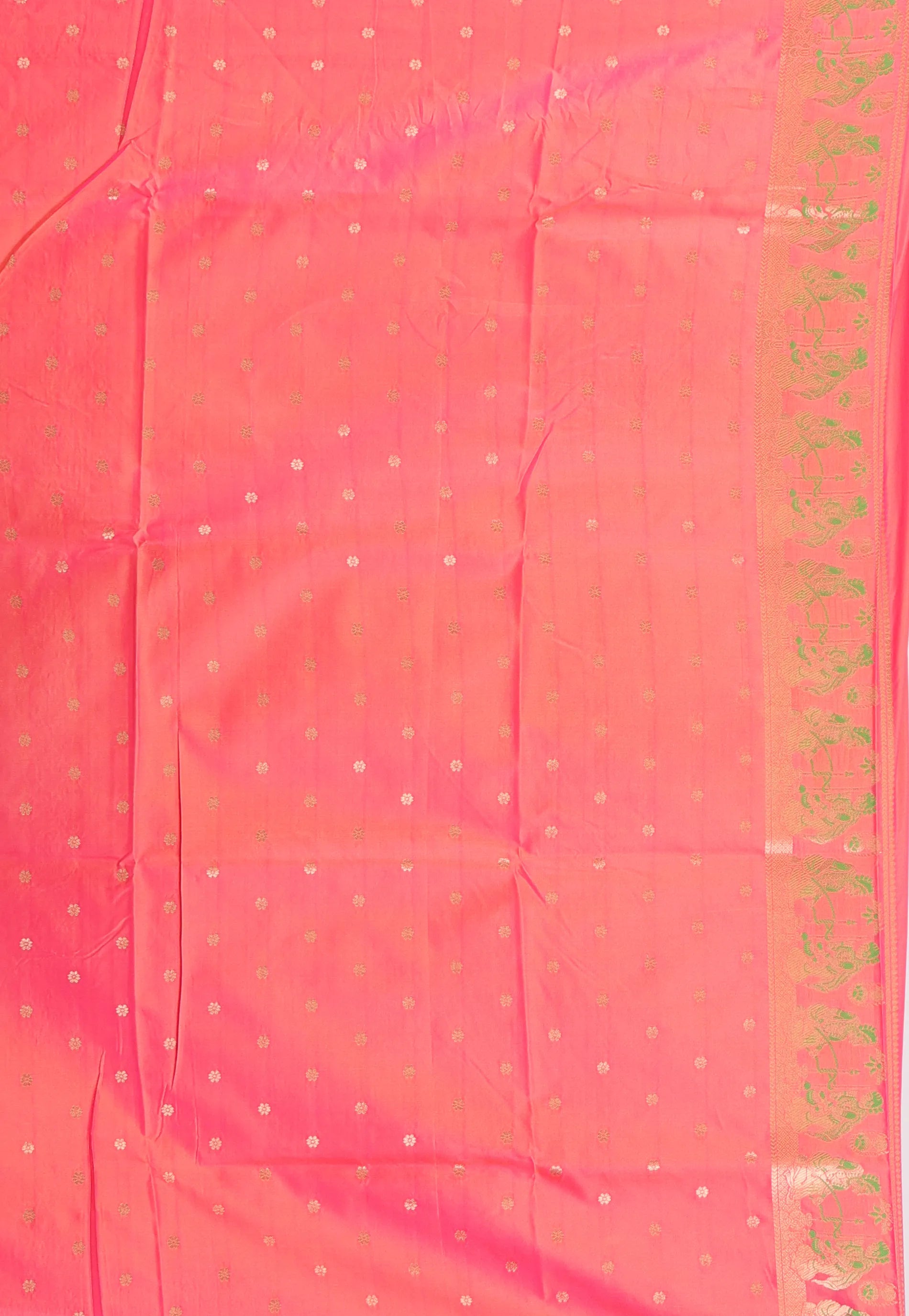 Baby Pink Baluchari Silk Saree with Blouse Piece - Adi Akshoy & Co.
