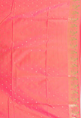 Baby Pink Baluchari Silk Saree with Blouse Piece - Adi Akshoy & Co.