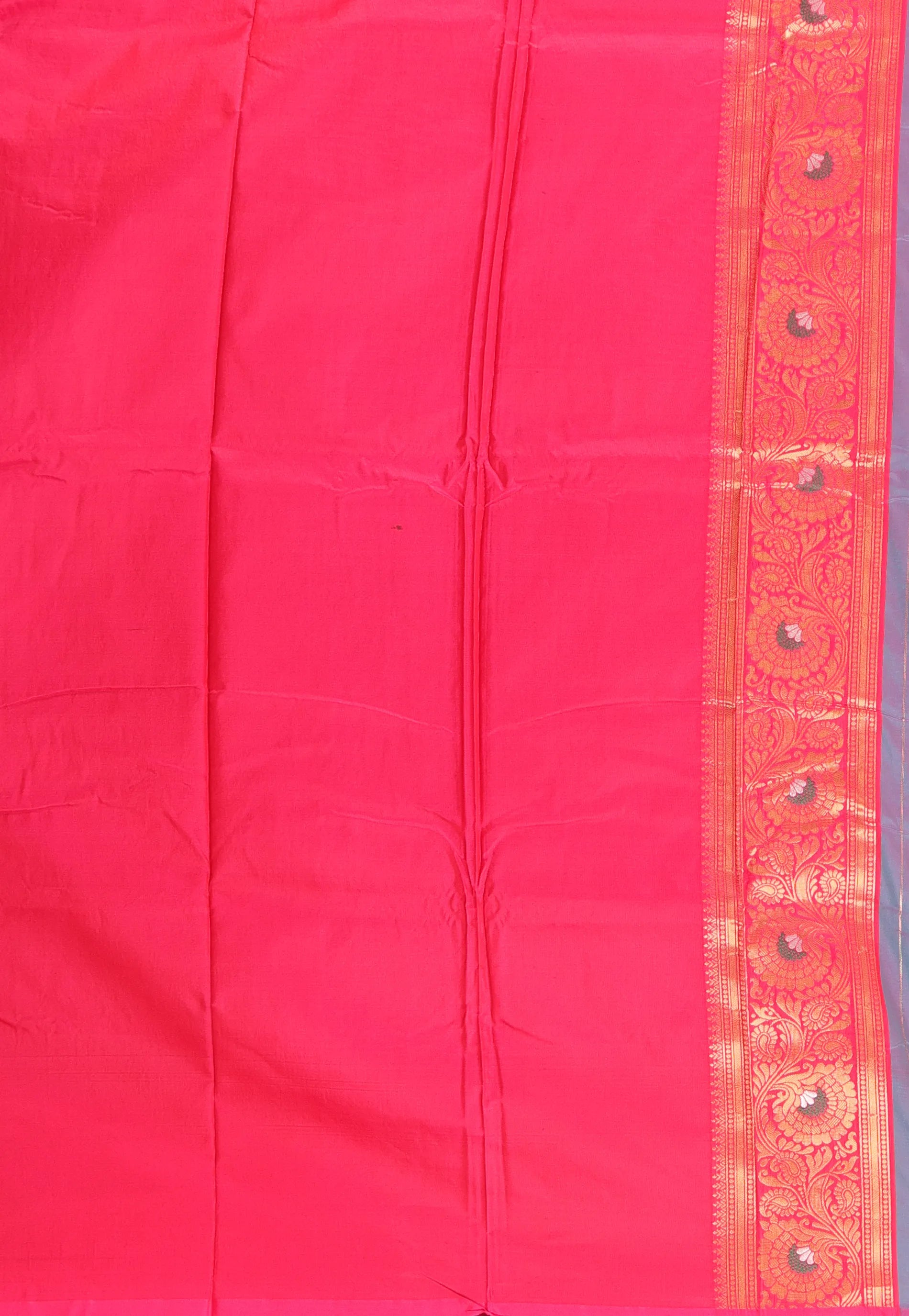 Dual shades of Purple & Blue Kanjivaram Silk Saree With Blouse Piece - Adi Akshoy & Co.