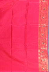Dual shades of Purple & Blue Kanjivaram Silk Saree With Blouse Piece - Adi Akshoy & Co.