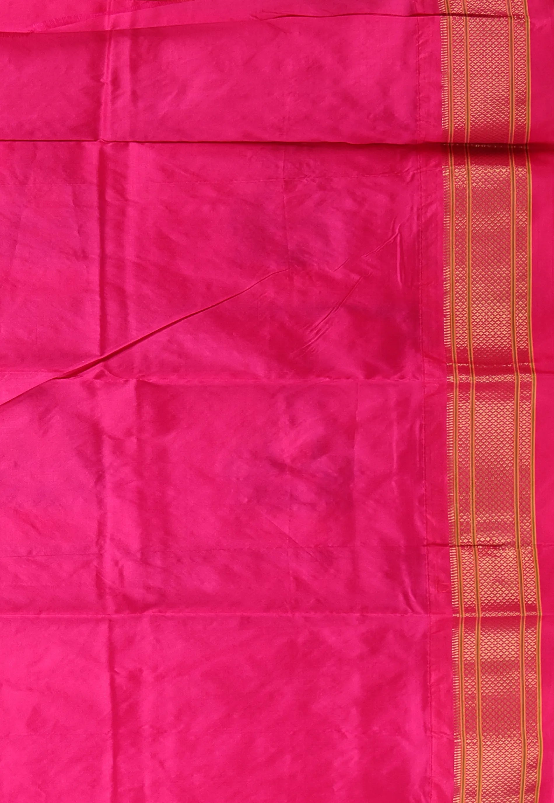 Parrot Green with Rani Zari Border Pure Paithani Silk Saree With Blouse Piece - Adi Akshoy & Co.