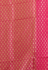 Mustard with Rani Border Kanjivaram Silk Saree With Blouse Piece - Adi Akshoy & Co.