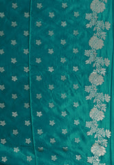 Rama Green Mashru Silk Saree with Blouse Piece