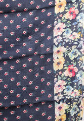 Floral Grey & Black Pure Tussar Silk Saree with Blouse Piece - Adi Akshoy & Co.