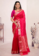 Rani Pure Katan Silk Saree with Blouse Piece - Adi Akshoy & Co.