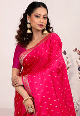 Rani Pink Mashru Silk Saree with Blouse Piece - Adi Akshoy & Co.